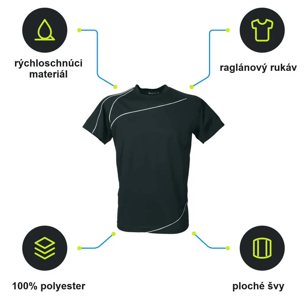 Infografika SCHWARZWOLF RILA MEN funkčné tričko, čierne S