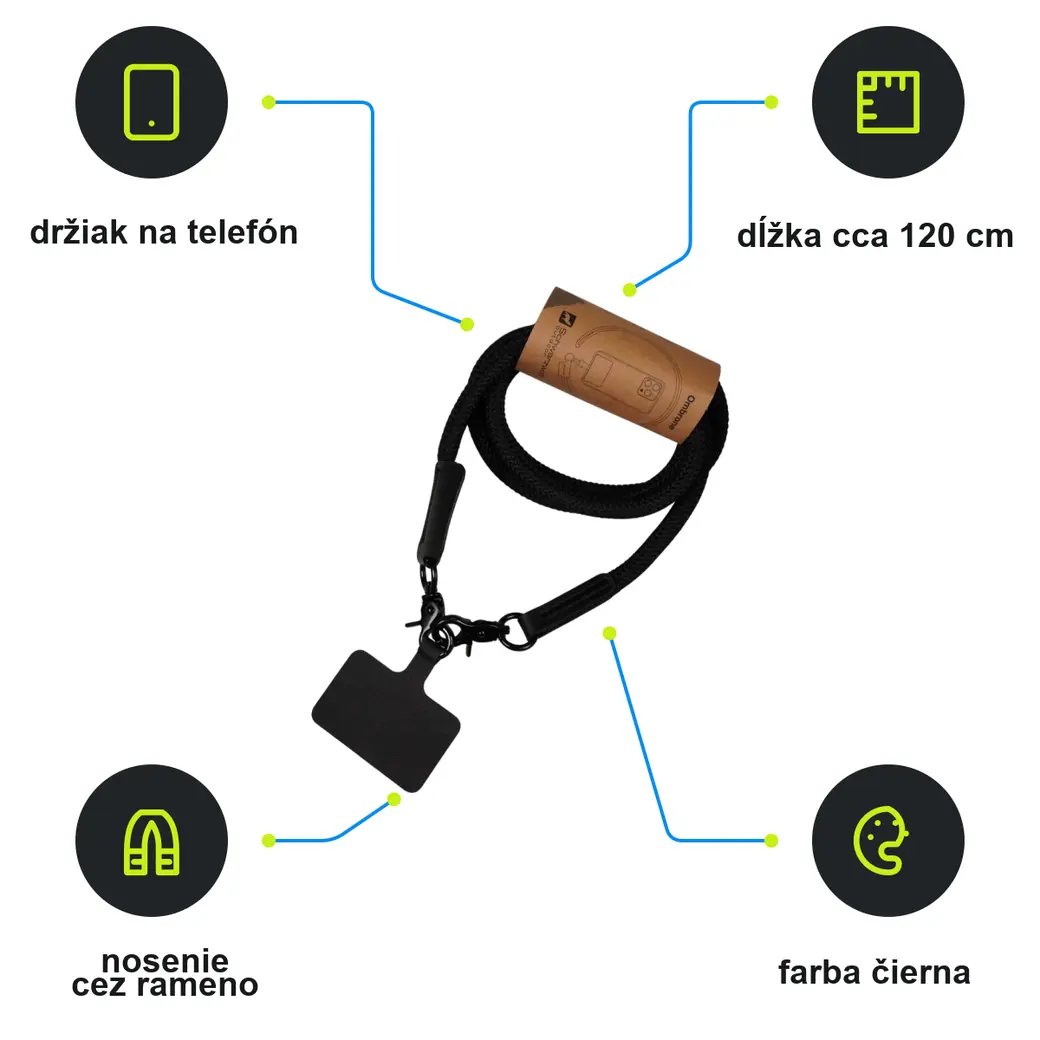 Infografika SCHWARZWOLF OMBRONE Šnúrka, čierna