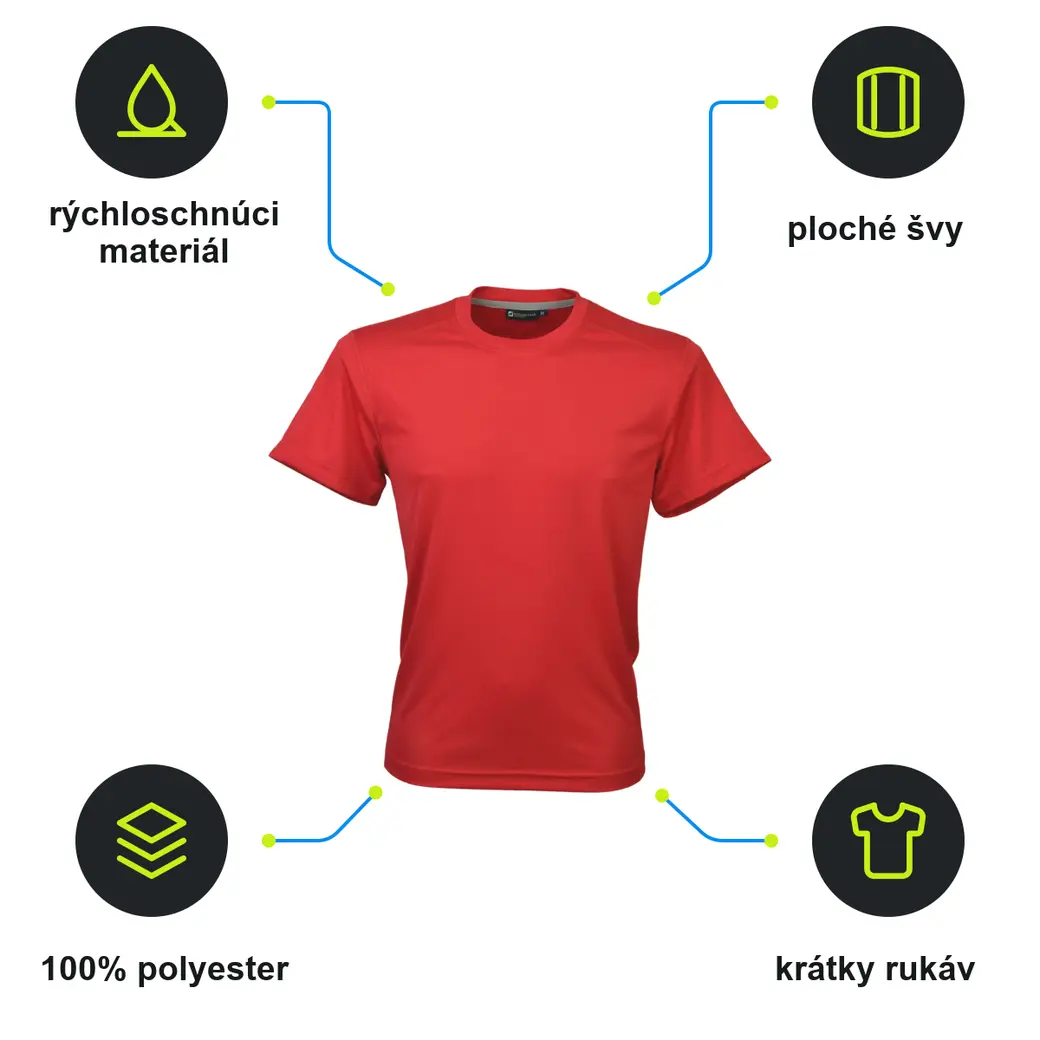 Infografika SCHWARZWOLF COOL SPORT MEN funkčné tričko červená XXL