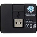4-portový USB hub s výstupmi USB-A a Type-C a duálnym vstupom – vyrobené z recyklovaného plastu, čierna