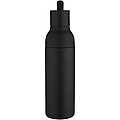 650ml recyklovaná dvojstenná nerezová fľaša na vodu RCS Illuminate so súpravou 3 viečok, čierna