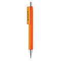 ARIAS Plastové pero s pogumovaným povrchom, modrá náplň, oranžová