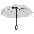 Automatický skladací dáždnik, pr. 98 cm, s karabínou v rukoväti, biely
