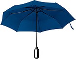 Automatický skladací dáždnik, pr. 98 cm, s karabínou v rukoväti, modrý