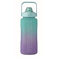 BAHAR Športová fľaša na vodu, RPET 2000 ml, tyrkysová/fialová