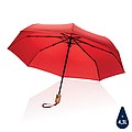 Bambusový automatický dáždnik Impact AWARE™ RPET 190T, priemer 94 cm, červená