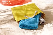 BEACH Plážová taška so skrútenými uchami, žltá