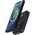 Bezdrôtová magnetická powerbanka 5000 mAh 15W s 20W PD – vyrobené z recyklovaného plastu, čierna