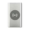 Bezdrôtová nabíjacia powerbanka 4000 mAh z hliníka, strieborná