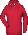 Dámska mikina s kapucňou James Nicholson sweat hoodie women, červená, vel. S