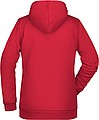 Dámska mikina s kapucňou James Nicholson sweat hoodie women, červená, vel. S