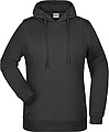 Dámska mikina s kapucňou James Nicholson sweat hoodie women, čierna, veľ. L