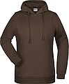 Dámska mikina s kapucňou James Nicholson sweat hoodie women, hnedá, vel. XS
