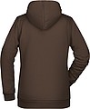 Dámska mikina s kapucňou James Nicholson sweat hoodie women, hnedá, vel. XS