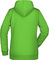 Dámska mikina s kapucňou James Nicholson sweat hoodie women, jasne zelená, veľ. XS