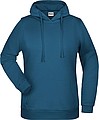 Dámska mikina s kapucňou James Nicholson sweat hoodie women, modrozelená, veľ. XXL