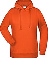 Dámska mikina s kapucňou James Nicholson sweat hoodie women, oranžová, veľ. XS