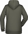 Dámska mikina s kapucňou James Nicholson sweat hoodie women, sivá, veľ. XL