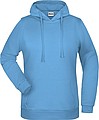 Dámska mikina s kapucňou James Nicholson sweat hoodie women, sv. modrá, vel. XS