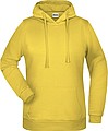Dámska mikina s kapucňou James Nicholson sweat hoodie women, sv. žltá, veľ. XS