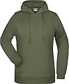 Dámska mikina s kapucňou James Nicholson sweat hoodie women, tmavozelená vojenská, veľ. M