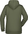 Dámska mikina s kapucňou James Nicholson sweat hoodie women, tmavozelená vojenská, veľ. M