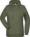 Dámska mikina s kapucňou James Nicholson sweat hoodie women, tmavozelená vojenská, veľ. XS