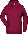 Dámska mikina s kapucňou James Nicholson sweat hoodie women, vínová, veľ. M