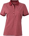 Dámska polokošeľa James Nicholson polo megange women, červená/tmavočervená, veľ. M