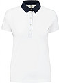 Dámska polokošeľa KARIBAN TWO-TONE JERSEY POLO SHIRT, biela/mornárska modrá, 2XL