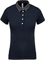 Dámska polokošeľa KARIBAN TWO-TONE JERSEY POLO SHIRT, mornárska modrá/tm.šedá, 2XL