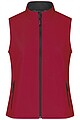 Dámska vesta James & Nicholson Promo softshell, červená/čierna, veľkosť M