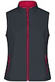 Dámska vesta James & Nicholson Promo softshell, tmavosivá/červená, veľkosť M