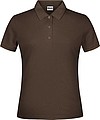 Dámske piqué polo James & Nicholson, hnedá, XS