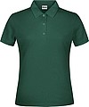 Dámske pique polo James & Nicholson, tmavozelená, XS