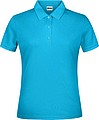 Dámske pique polo James & Nicholson, tyrkysová, XL