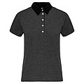 Dámske polotričko KARIBAN TWO-TONE JERSEY POLO SHIRT, tm.šedá/čierna, XS
