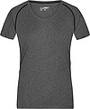Dámske športové tričko James Nicholson sports T-shirt women, sivý melír/čierna, veľ. M