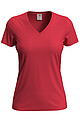 Dámske tričko STEDMAN CLASSIC V-NECK WOMEN červená S