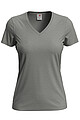Dámske tričko STEDMAN CLASSIC V-NECK WOMEN tmavo sivý melír S