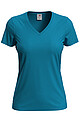 Dámske tričko STEDMAN CLASSIC V-NECK WOMEN tyrkysová M