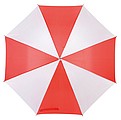 dáždnik červeno biely červená tyč, priemer 103 cm.