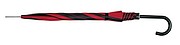 Dáždnik čierno-červený, čierna tyč, priemer 103 cm