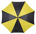 Dáždnik čierno-žltý, čierna tyč, priemer 103 cm
