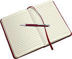 DEPUTY A5 Linkovaný poznámkový blok so záložkou a gumičkou, 96 strán, fialová