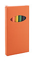 Drevené pastelky, 6 ks, v papierovej krabičke, oranžové