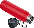 Dvojstenná fľaša s karabínou 600 ml, červená