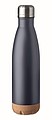 Dvojstenná fľaša s korkovým dnom, objem 500 ml, tmavomodrá