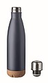 Dvojstenná fľaša s korkovým dnom, objem 500 ml, tmavomodrá