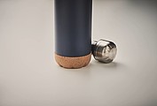 Dvojstenná fľaša s korkovým dnom, objem 500 ml, tmavomodrá